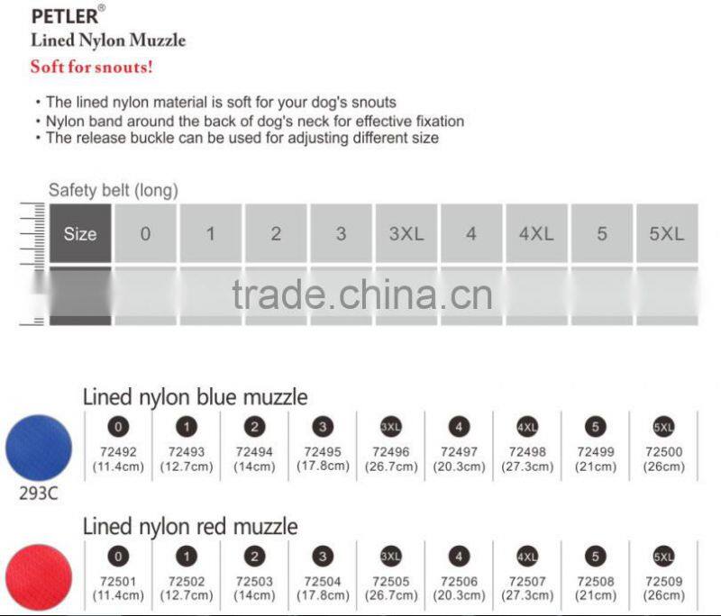 lined nylon blue large dog muzzle luxury