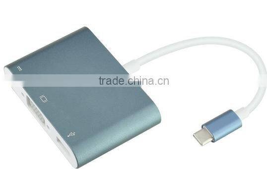 usb c hub digital av multiport adapter type c to usb3.0 + vga + type c adapter