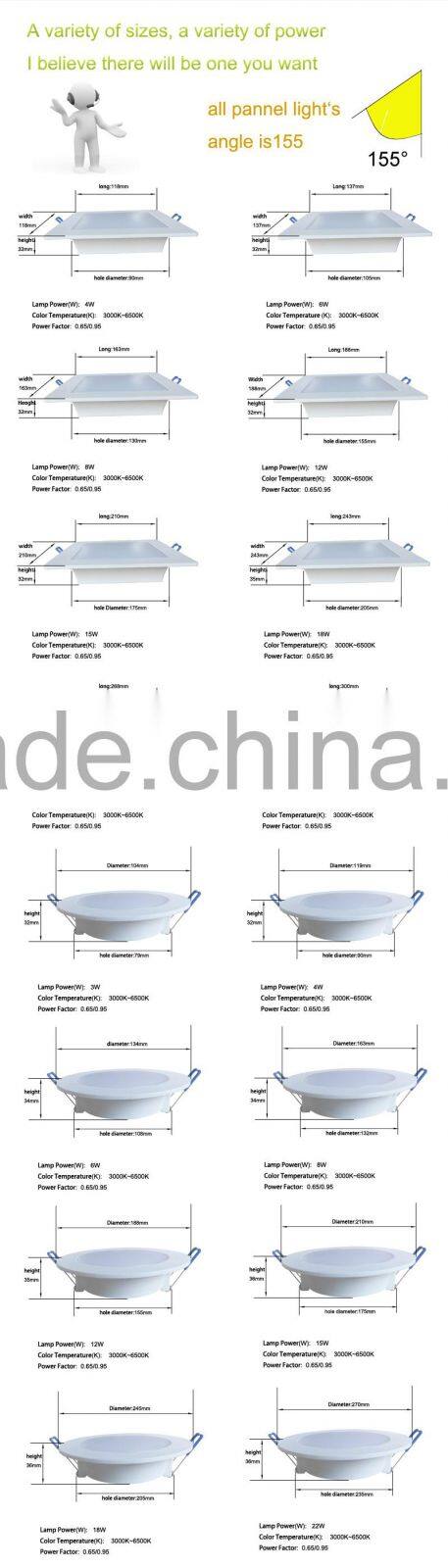 high warranty led panel led panel lighting slim plastic round led panel light