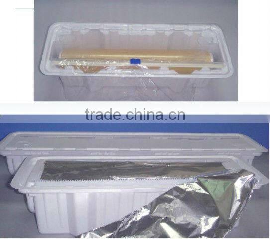 12" and 18" kitchen foil dispenser cling film baking paper cutter box holder plastic packaging box w/ blade slide cutter
