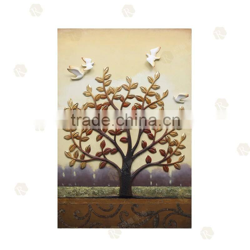 Modern 3D Panel Decoration Relief Embossment Colorful Oil Painting