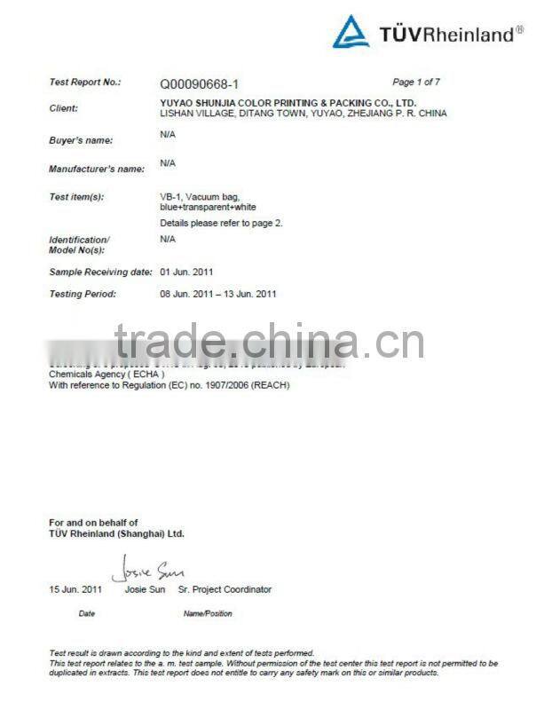 Space bag for bedding