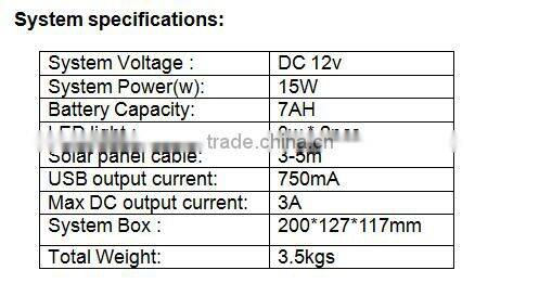 Nice Power 15W DC Solar System Kit , 2 Led light ,solar panel , battery