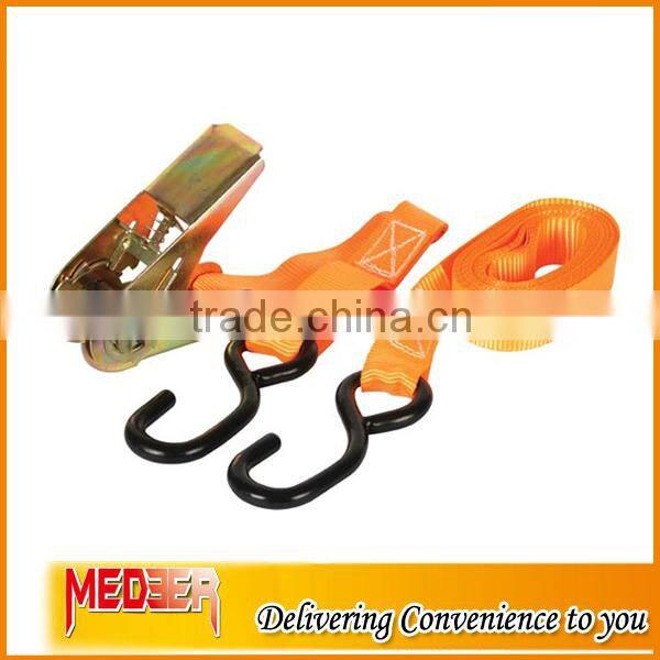 1inch light-duty small ratchet strap with S hooks