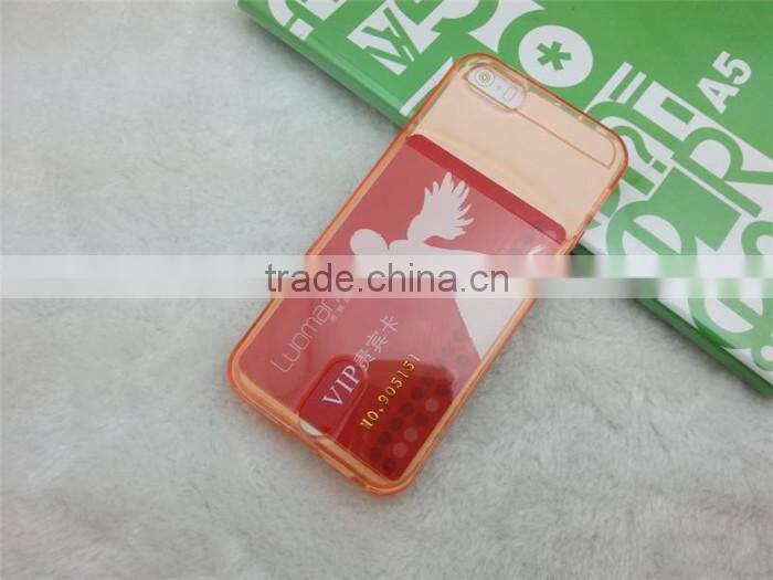Ultra thin for Iphone 6 Case Transparent TPU Cases with Card Slot