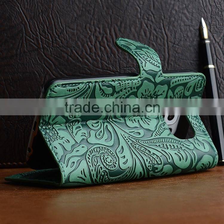 Excellent Factory Diamond Splicing Smartphone Case for Samsung galaxy S7 with Three Card Slot