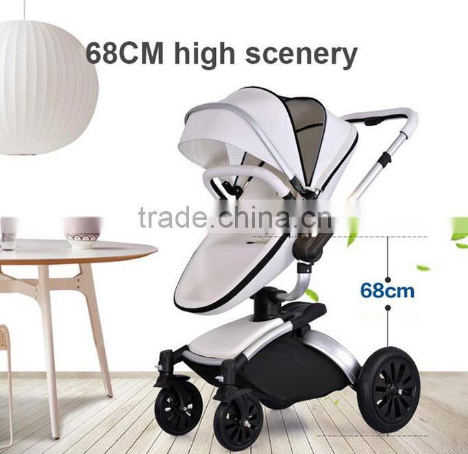 2016 Luxury Leather Baby Stroller, Hot Selling Baby Stroller 3 in 1 With EN Certificate