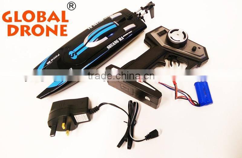 Radio Control Double Horse 7014 2.4G 14.2KM/H RC High Speed Black Stealth Boat