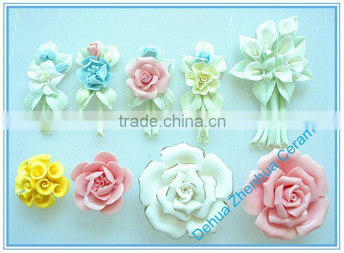 Handmade customized porcelain flowers ceramic flower crafts