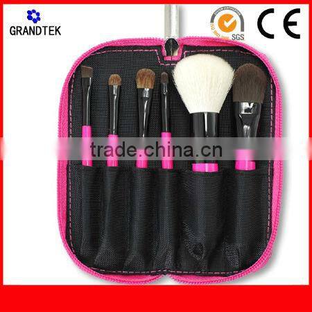 9pcs Shinny Black Makeup Brush Set with flower powder brush