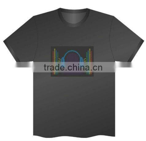 Hot sale EL luminous T-shirt,flashing T-shirt