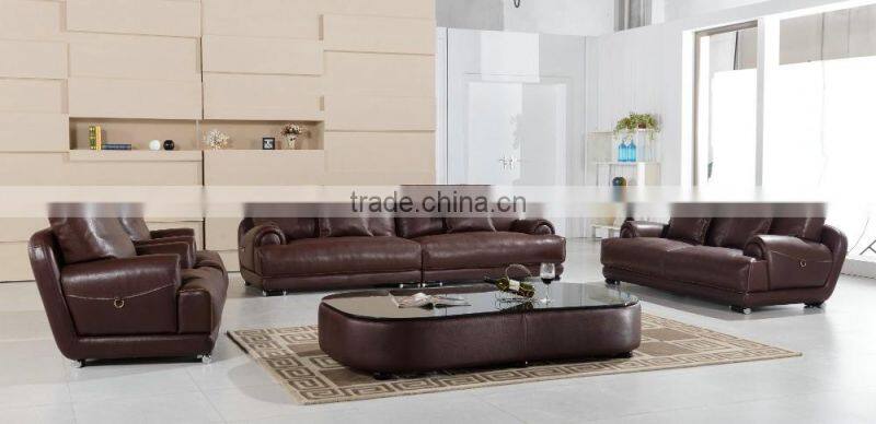 100% First Layout Cow leather L-Shape brown High Quality Sofa