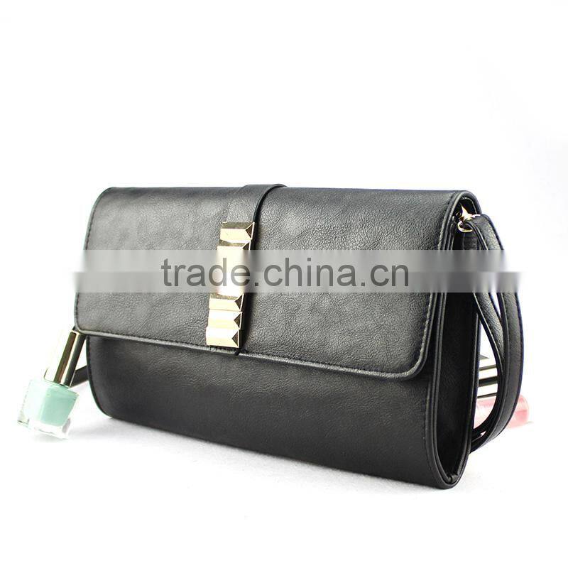 Handcee Hot Sales Black PU Shoulder Bag For Lady Handbags Winter 2015