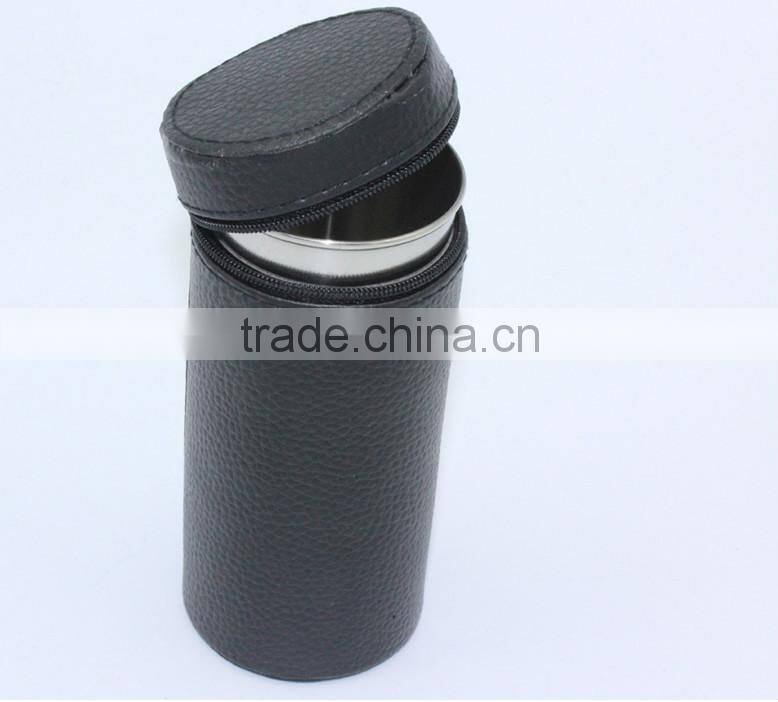 Savage 18/8 Stainless Steel Shot Glasses with Black Leather Case,1oz set of 4 pcs