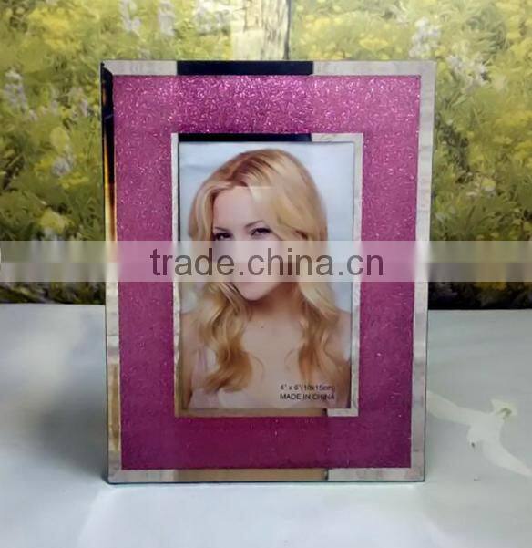 bulk wholesale handmade beveled glass mirror photo frame 4x6in