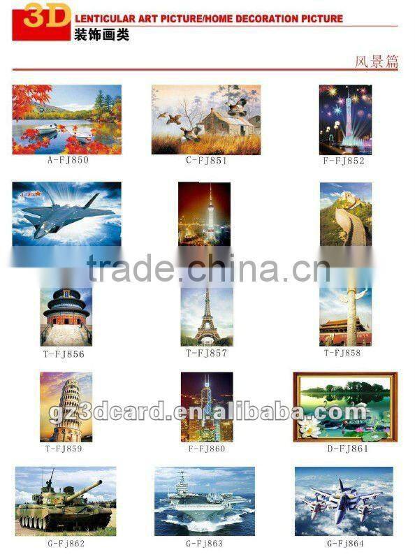 HD PET high quality Lenticular 3D poster of building 3d advertising picture