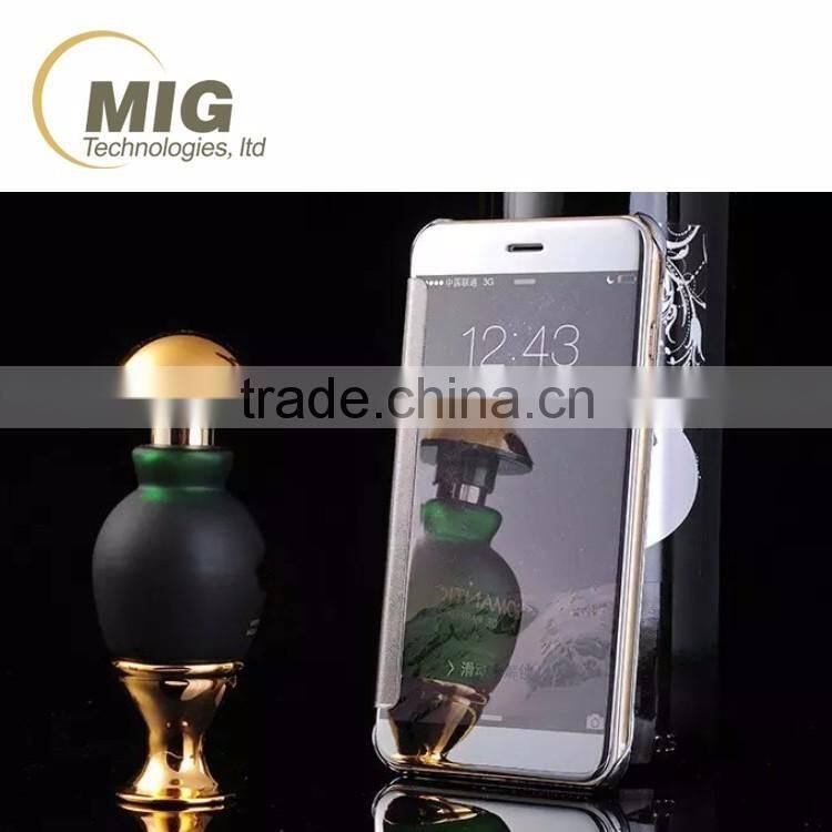 3D Mirror Smart View Clear Flip Phone Case Cover For Apple iPhone 5 5S 6 6S Plus case