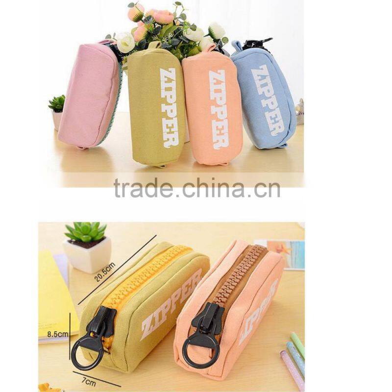 China supplier quality satin promotional school kids round pencil case