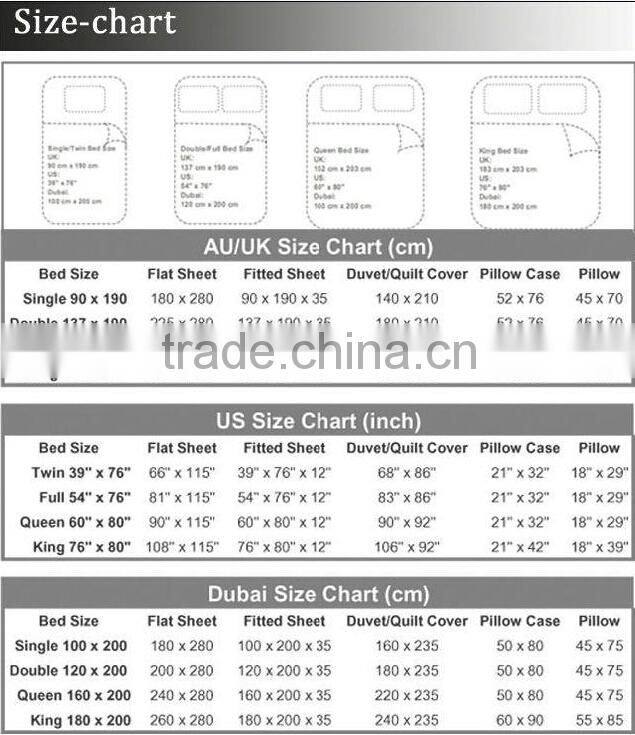 bedding sheet set mading of printed bamboo fabric