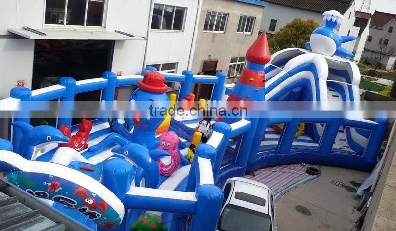Irregular Outdoor Sea World Play Inflatable Rush Run Ostacle Course