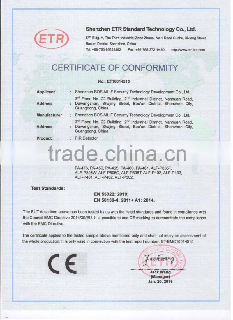 High Quality Long Distance PIR & Microwave detector Price (ALF-P101)