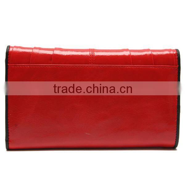 CWLJW5023A001 Europe hot sale elegance red genuine leather women wallet carteras mujer