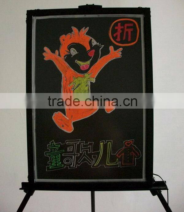 Aluminium alloy led board writing with 50x70cm tempering glass