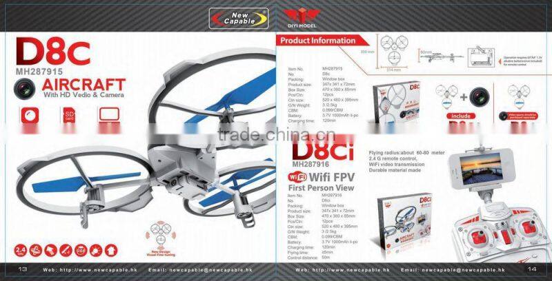 Best quality 2.4G rc quadcopter intruder ufo with camera and flashing light