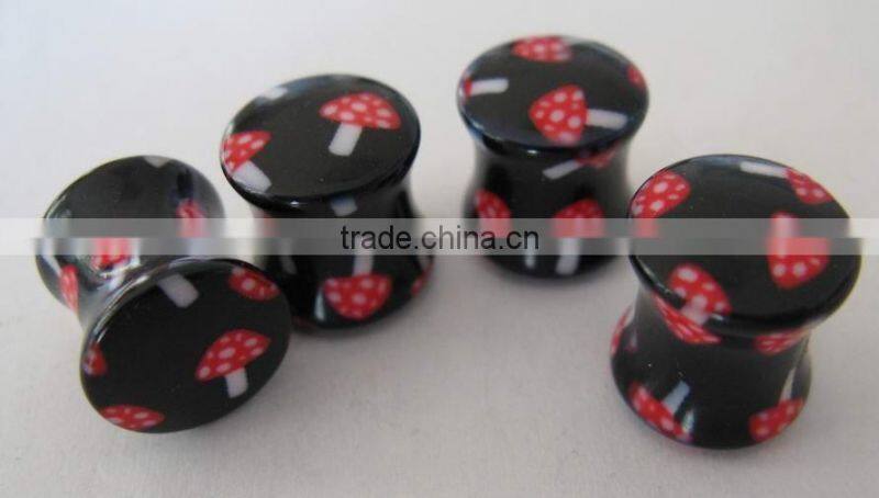 Red Fake Plug with Crystal stone