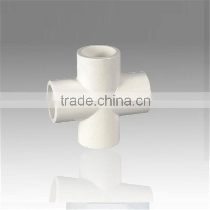 2016 manufacture plastic Supplying high quality 110mm pvc pipe cross fitting