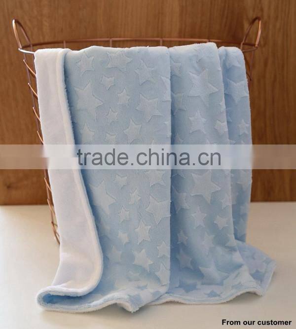 250gsm 50mts MOQ China Factory Low Price Comfortable Star Embossed Minky