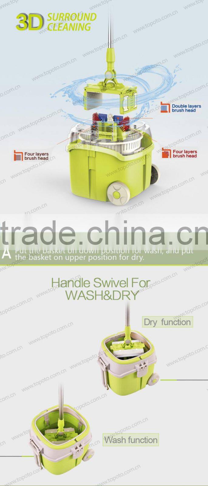 360 easy spin microfiber flat mop bucket foot pedal