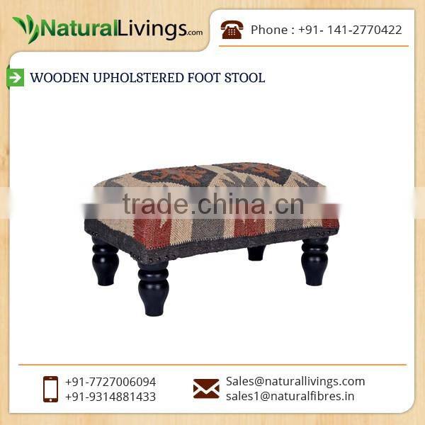 Small Designer Design Best Quality Wooden Stool/Ottoman for Bulk Sale