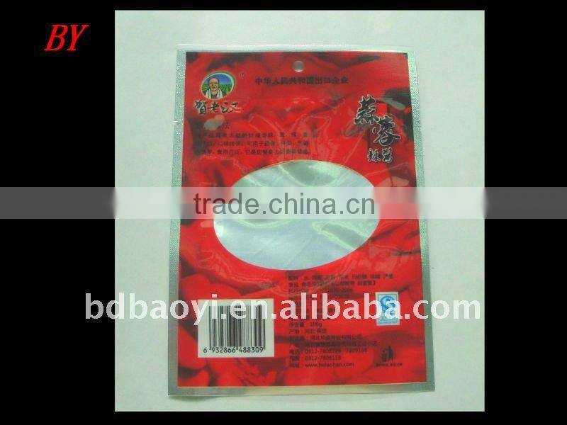 New! BOPP/PE three side seal pickle plastic bag with good printing design