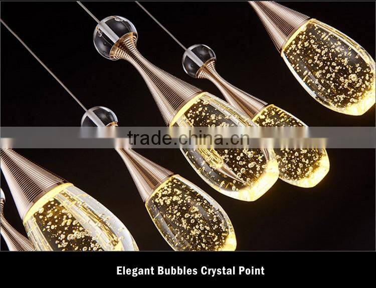 Stainless Steel Dining Room Pendant light SMD5730 LED Crystal Pendant Lamps