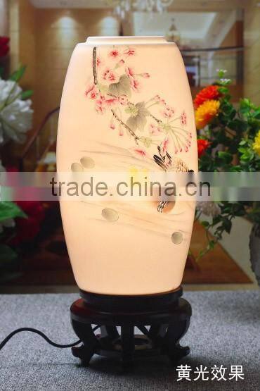 Wedding Gift Mother day's Gift valentines gift AntiqueTable Lamp Jingdezhen Ceramic Bamboo Craft Bedside LED E27 220v 110v