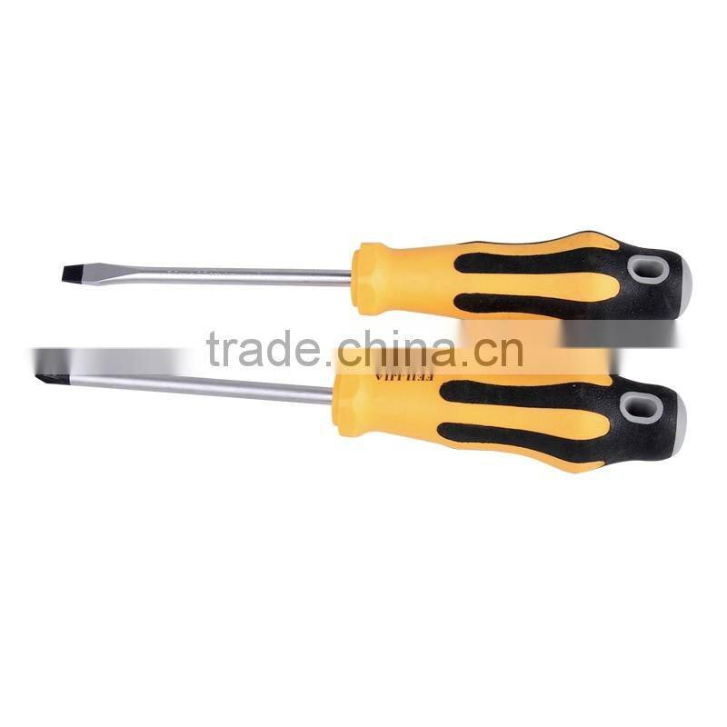 Steel Flat Slotted Screw Driver,stainless steel screw driver with rubber handle