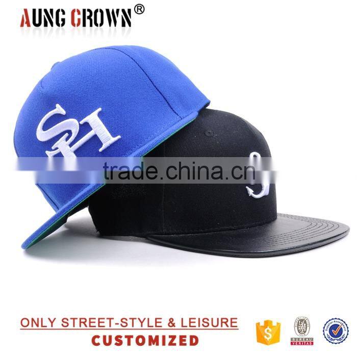 100% Acrylic Classic embroidery snapback caps flat top snapback hat for men