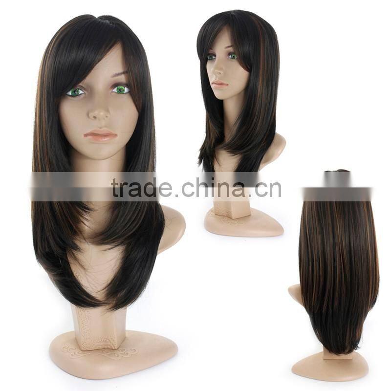 cheap synthetic Hair wigs two-tone Fashion ombre wigs celebrity wig for women