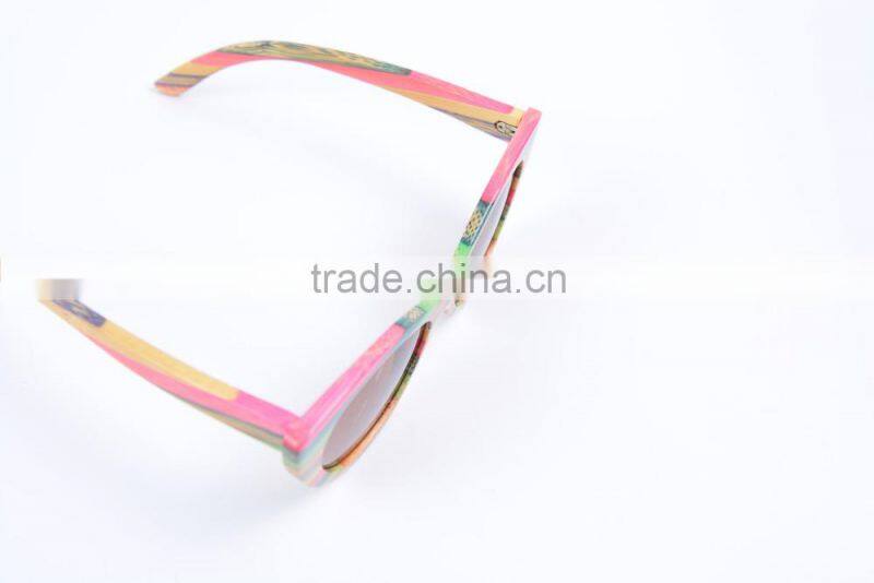 Pure manual coloured bamboo sun glasses Retro polarized sunglasses