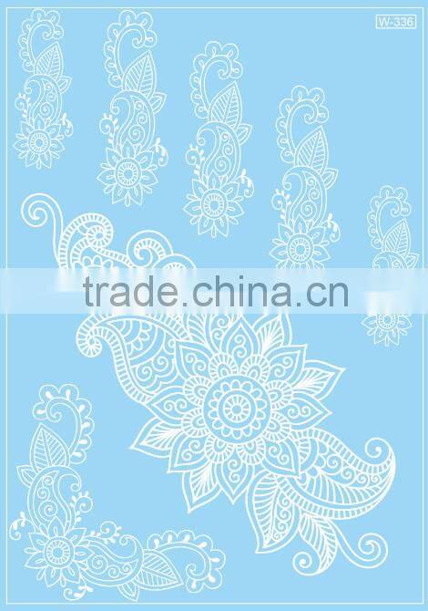 martial arts fans black Water transfer temporary bridal lace white sexy durable tattoo sticker