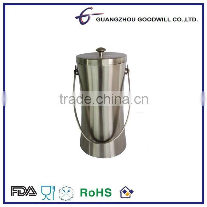 Stainless Steel Double wall Ice Bucket with lid and handle