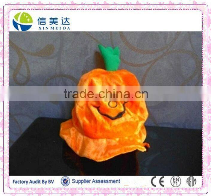 Wholesale knitted plush halloween pumkin hat