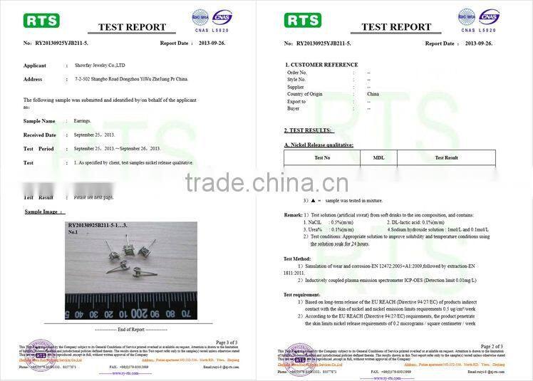 11084 AAA excellent zircon artificial jewellery micro pave earrings