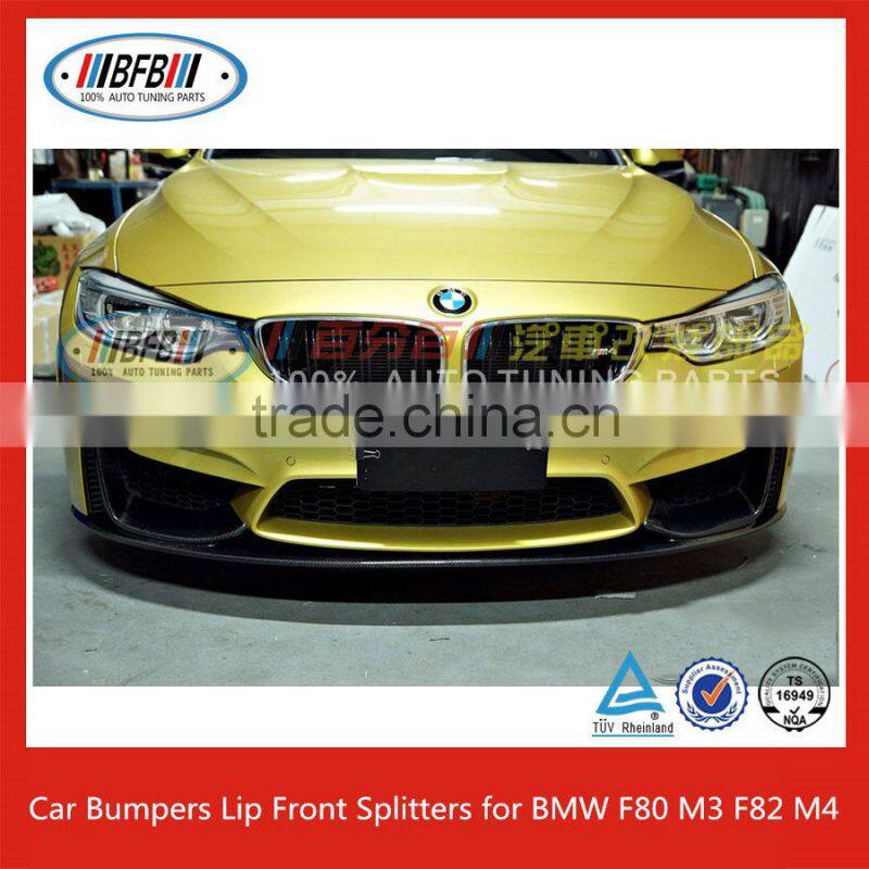 Real Carbon Fiber Car Bumpers Lip Front Splitters for BMW F80 M3 F82 M4 Bumper 2015 3 4 Series