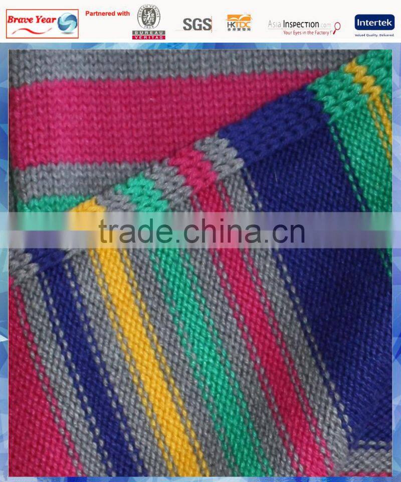 multicolor horizontal stripe scarf for young girls