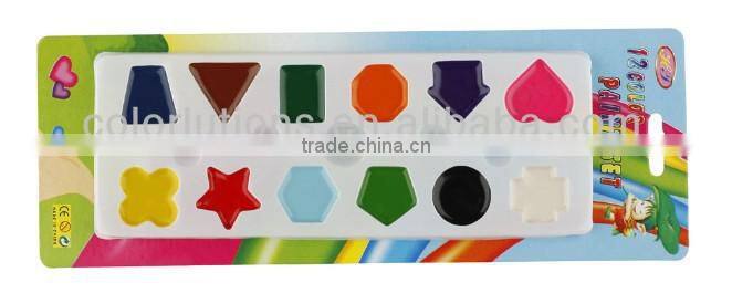 12 colors round shape water color set