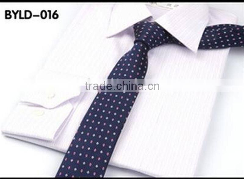 Slim Necktie Plain Color Jacquard Polyester Woven Tie For Men