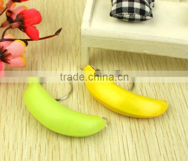 Fashion cute cartoon red led banana keychain