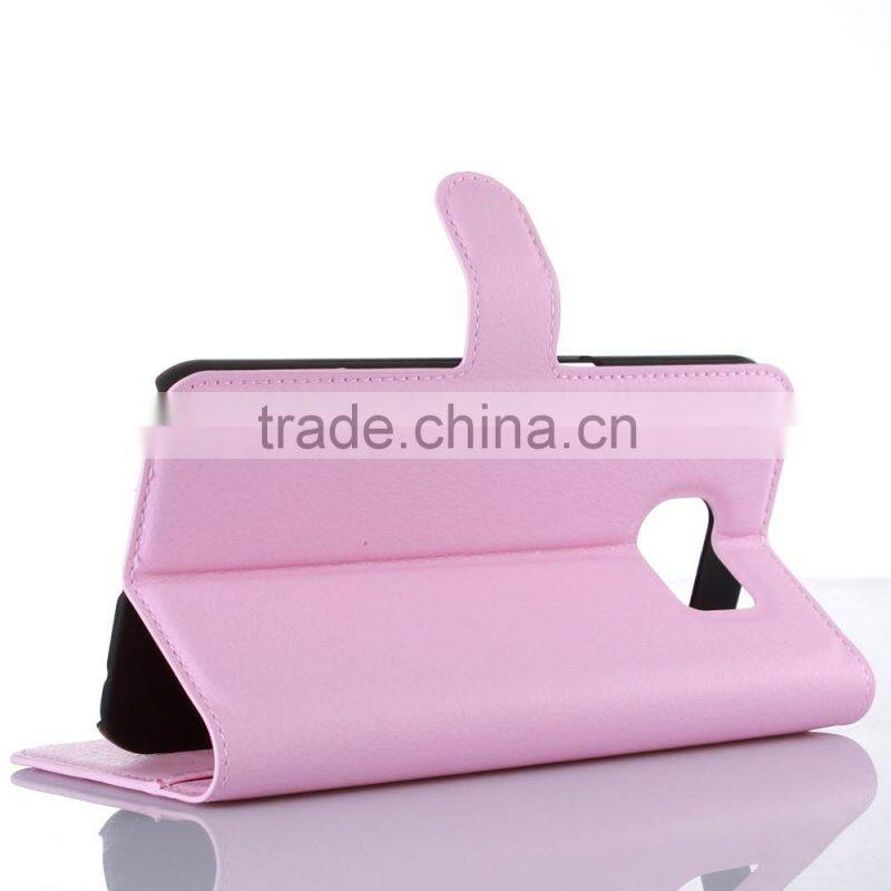 Hot Selling Ultra Thin Lichee PU Leather Case Wallet Folio Flip Cover for Samsung GALAXY S7 edge